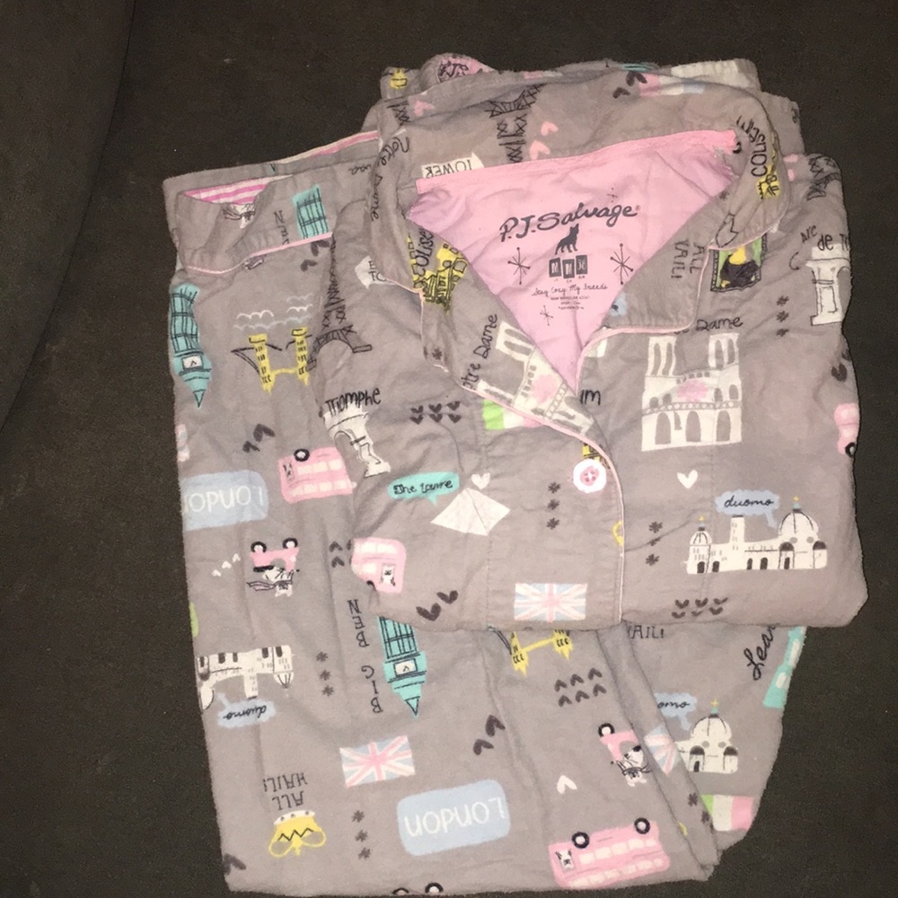 PJ Salvage Print Flannel Pajamas